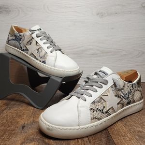 Vintage Havana White Snake Skin Sneakers Women's Bianca Gold Shoes Size 8.5